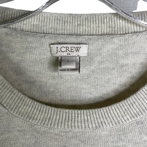 J.CREW Teddie Sweater Womens L Beige Glitter Polka Dots Cotton Wool Classic - Picture 2 of 8